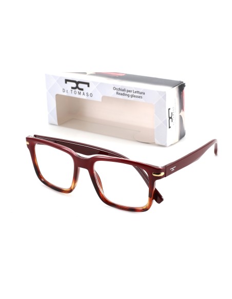DE TOMASO Occhiali da Lettura 531-4 Rosso-Tartaruga +3,50