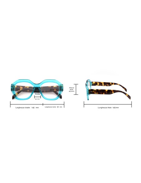 Corpo-otto Occhiali da Lettura Vogue Verde-Tartaruga +3,50