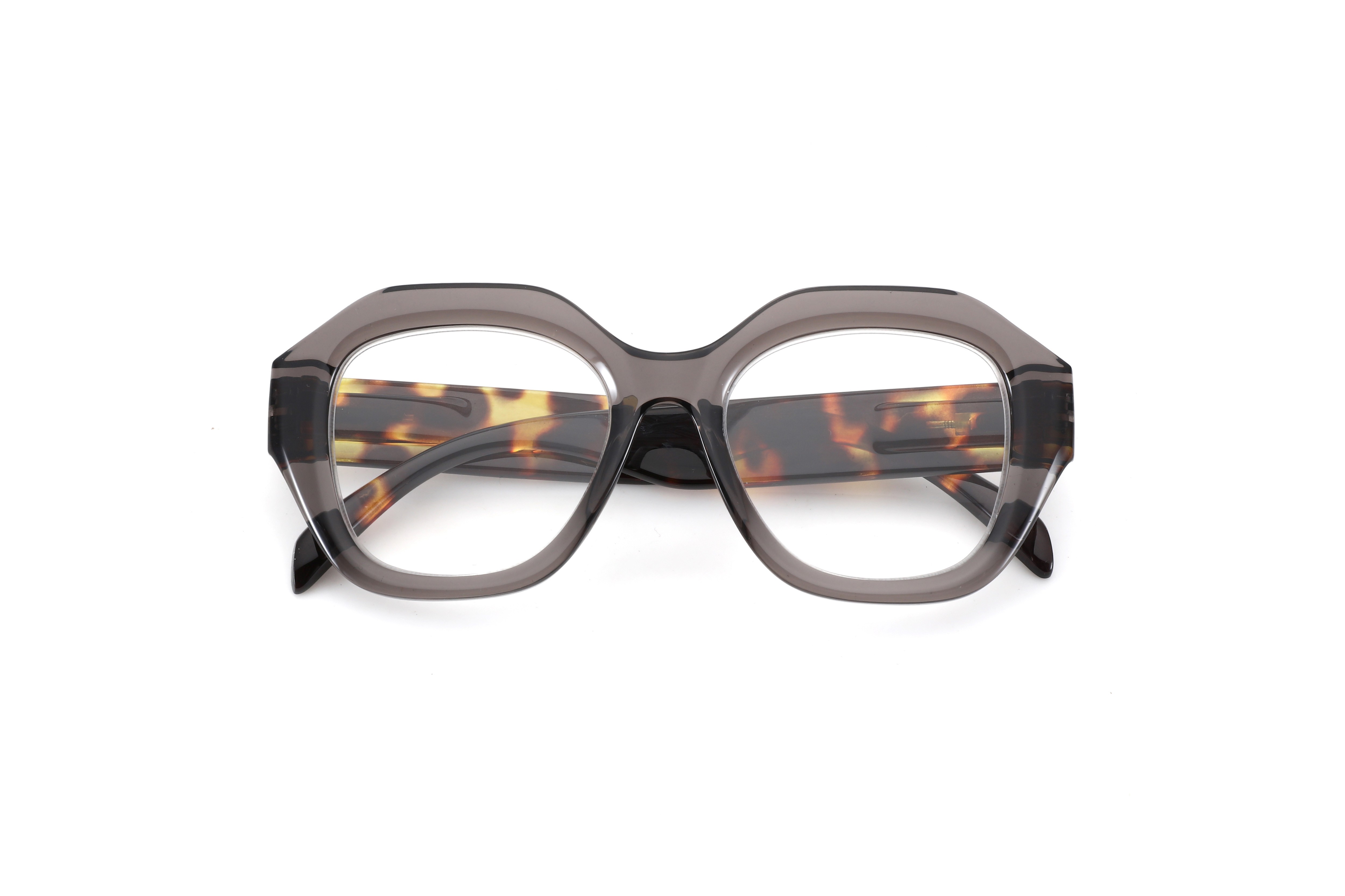 Corpo-otto Occhiali da Lettura Vogue Grigio-Tartaruga +1,00