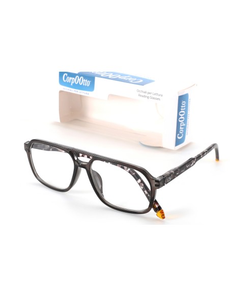 Corpo-otto Occhiali da Lettura Power Verde-Tartaruga +3,50
