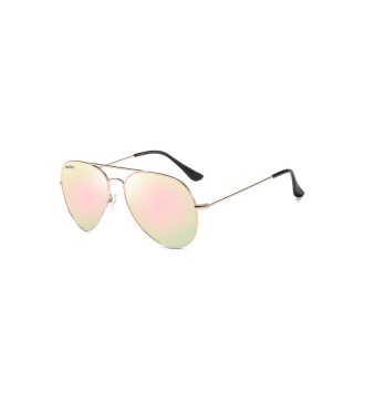 Occhiali da Sole Aviatore  2207 Oro-Lenti Rosa Specchiate